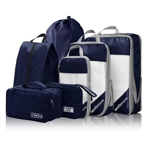 7 Set Compression Packing Cubes for Travel (7 Count)
