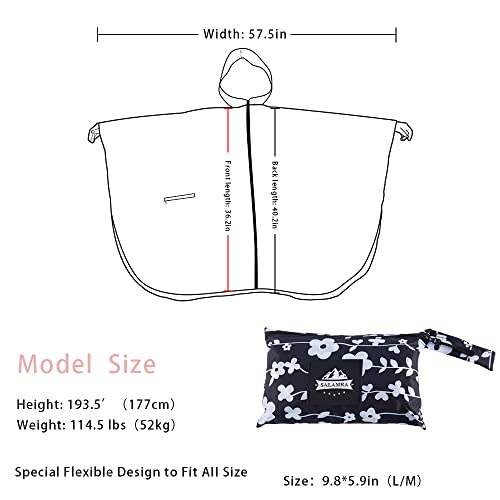 Rain Poncho Jacket Coat Hooded Zipper Style for Women