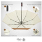 Folding Umbrella Real Wood Handle Pimlico Mustard Navy