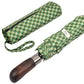 Folding Umbrella Real Wood Handle Kimono Olive Night