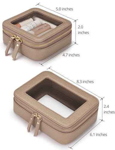 Clear Makeup Case Toiletry Bag Travel Medium Clear Cosmetic Bag with Zipper (2 Count)