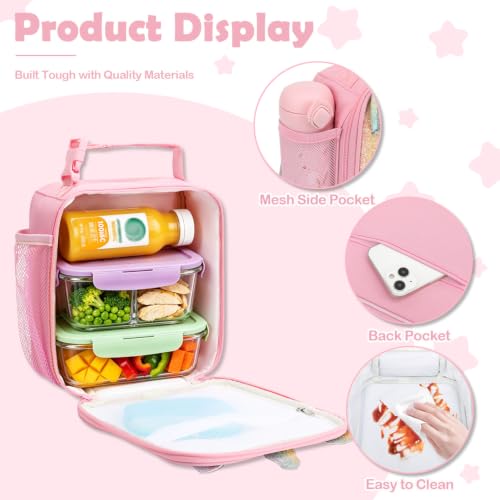Kids Lunch box Insulated Soft Bag Mini Cooler Back to School Thermal Meal Tote Kit for Girls
