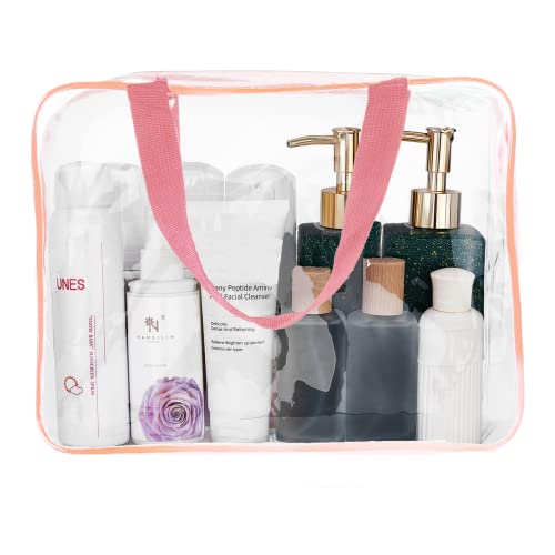 3Pcs Crystal Clear PVC Travel Toiletry Bag Kit for Women Men (3 Count)