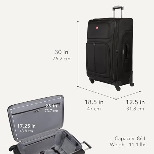 Sion Softside Expandable Spinner Luggage Durable Lightweight Travel Suitcase