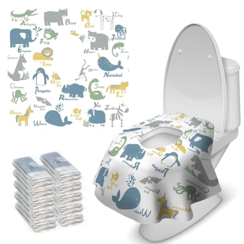 20 Pcs Toilet Seat Covers Disposable for Toddlers & Adults (20 Count)