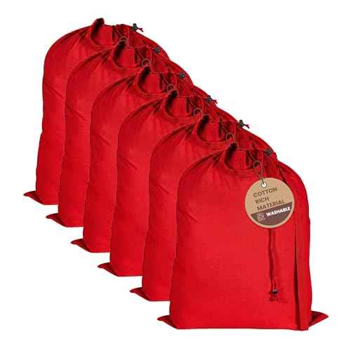 LFH Home Cotton Rich Large Premium Canvas Laundry Bag (6 Count)