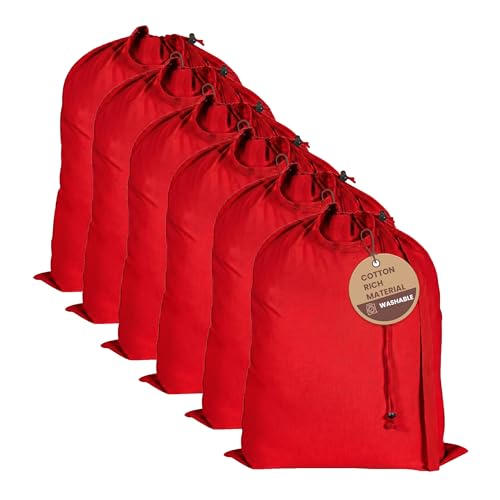 LFH Home Cotton Rich Large Premium Canvas Laundry Bag (6 Count)