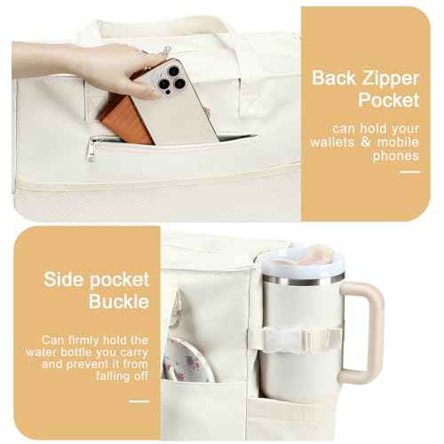 Waterproof Beach Tote Pool Bags for Women Ladies Extra Large Carry On Bag With Wet Compartment Fit 40oz Tumbler Holder Gym Travel Bag for Cruise