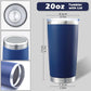 20oz Tumbler with Lid Stainless Steel Tumblers Insulated Mug Navy 6P (6 Count)