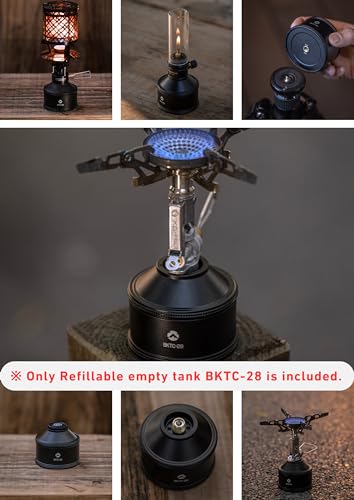 CAMPINGMOON Empty Refillable Canister for Backpacking Camping EN417 Lindal Valve Black 35g BKTC