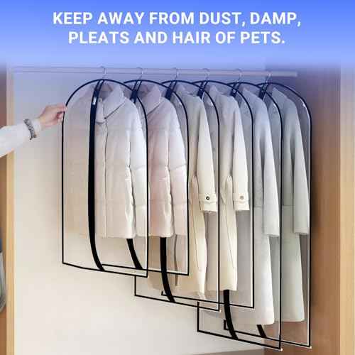 All Clear Garment Bags for Hanging Clothes (6 Count)