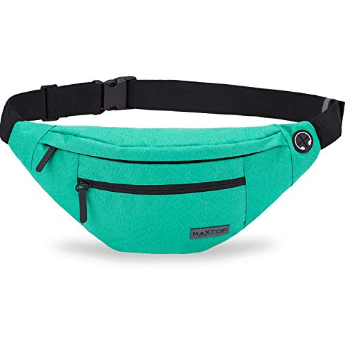 Large Green Crossbody Fanny Pack Belt Bag for Women Men Passport Bag