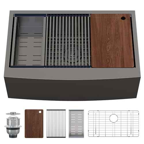 33 x 22 in Farmhouse Workstation Undermount Sink