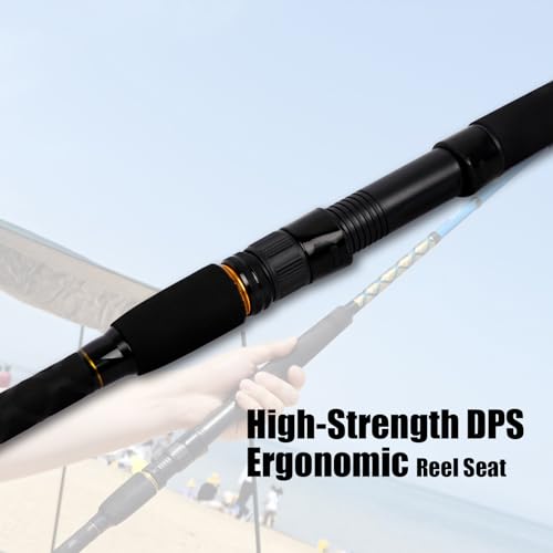 Surf 2-Piece/3-Piece/4-Piece Fishing Rod Spinning/Casting Carbon Fiber Travel Fishing Rod (9ft/10ft/12ft) (Spin - 3pc - 12ft)