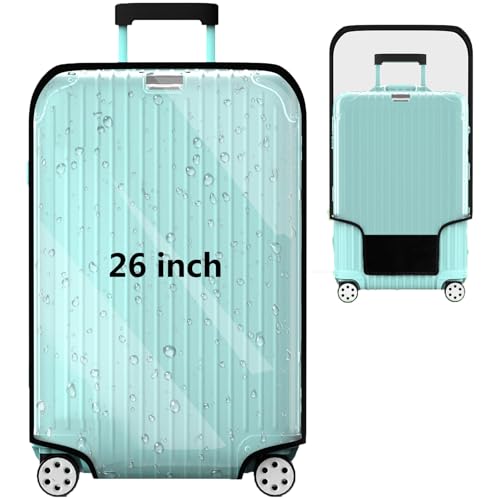 26 Inch Clear PVC Waterproof Luggage Cover with Large Velcro