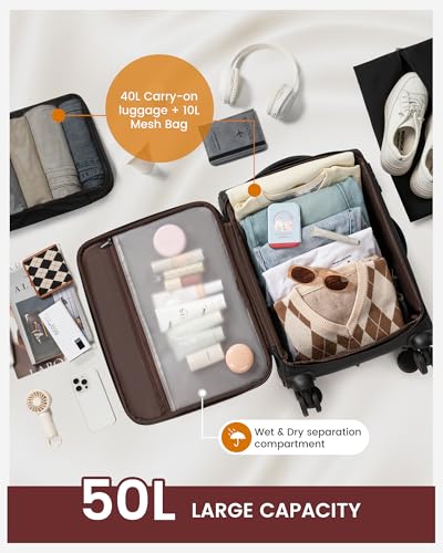 Carry On Luggage 22x14x9 Airline Approved with TSA Lock for Business Trip