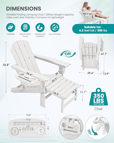 Folding Adjustable Adirondack Chair with Footrest