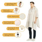 Hooded Rain Poncho Waterproof Raincoat Jacket for Men Women Adults with Pocket