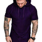 Mens Fashion Hoodies Sport Pullover Solid Color Shirt Workout Lightweight Tops Purple X