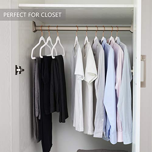White Velvet Hangers 60 Pack Non Slip Heavy Duty Rose Gold Hooks (60 Count)