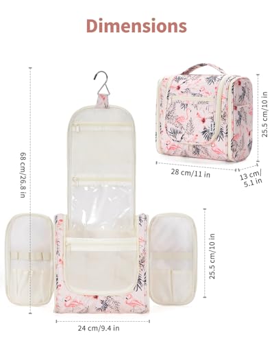 Hanging Toiletry Bag for Women Travel Makeup Bag Organizer Toiletries Bag for Cosmetics Essentials Accessories