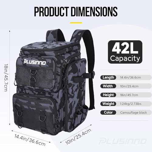Fishing Backpack with Fishing Rod Gear Holders Tackle Box