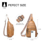Sling Bag for Women Cross Body Purse Fanny Pack Sling Backpack Vegan Leather Over Shoulder Crossbody Handbag Travel Gifts Tan