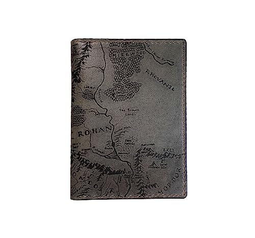Handmade genuine Leather Wallet Map engrave
