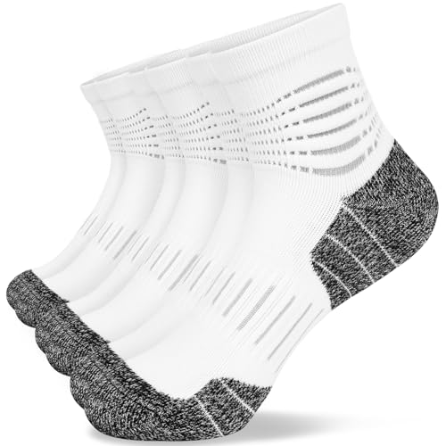 Ankle Compression Socks for Men Athletic Running Socks with Cushioned Support 3 Pairs