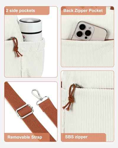 Lunch Bag for Women Men Cute Corduroy Lunch Tote Bags Reusable Insulated Lunch Box Large Capacity Reusable Insulated Cooler for Work Picnic or Travel