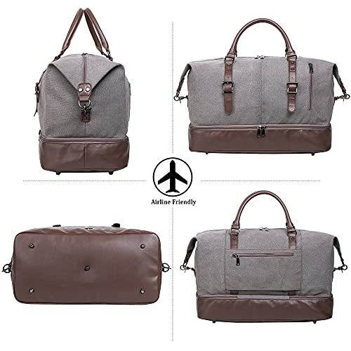 Leather Travel Bag with Shoe Pouch