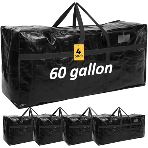 4 Pcs 60 Gallon Extra Large Moving Bags Heavy Duty Storage Bag (4 Count)