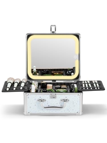 Makeup Box with Detachable Magnetic LED Mirror