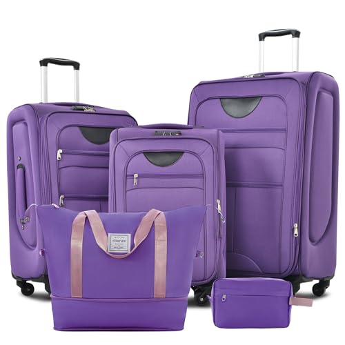 Softside Luggage Set Lightweight 3 Piece Suitcase with Duffel Bag (3 Count)