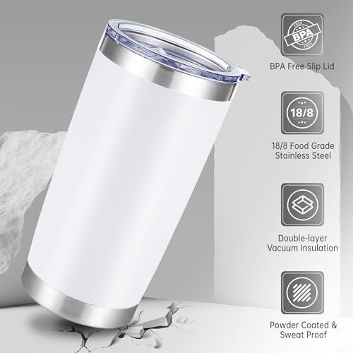 20 oz Tumblers Bulk Stainless Steel Tumbler with Lid (6 Count)