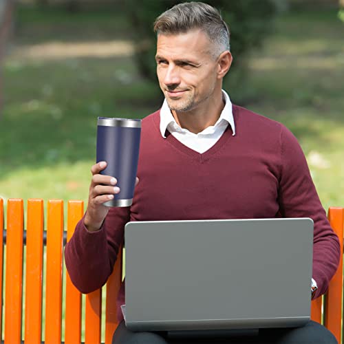 20oz Tumbler with Lid and Straw Stainless Steel Tumbler Cup Bulk Vacuum Insulated Double Wall Travel Coffee Mug Powder Coated Coffee Cup (6 Count)
