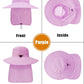 Outdoor Sun Hats with Stowable Neck Flap for Men Women UPF 50+ Mesh Summer Bucket Hat Wide Brim for Fishing Safari Hiking Purple