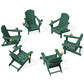 Outdoor Adirondack Chair Set of 6 with Cup Holders (6 Count)
