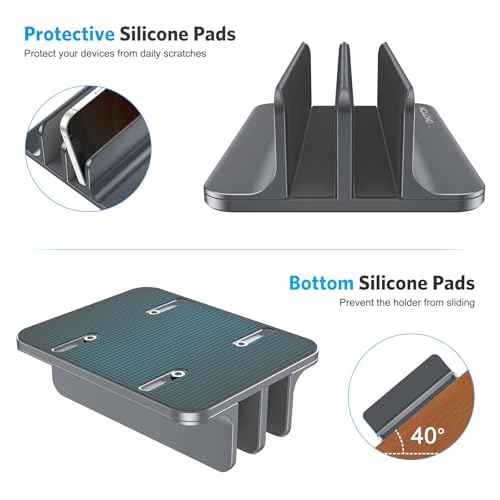 Dual Vertical Desk Laptop Stand Holder