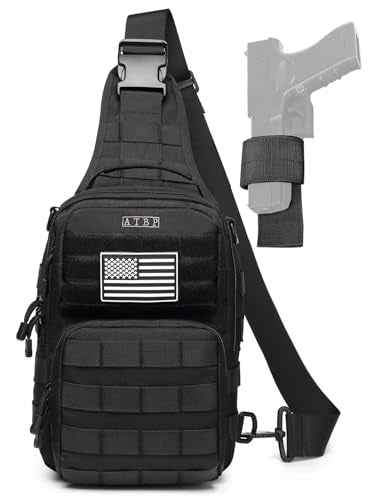 Tactical Sling Backpack With Holster Military Crossbody Bag for Men Single Shoulder Back Pack 10L