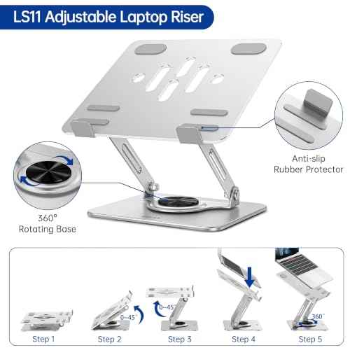 Laptop Stand with 360° Rotating Base