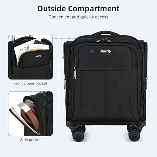 16 Inch Underseat Small Carry On Luggage with Spinner Wheels