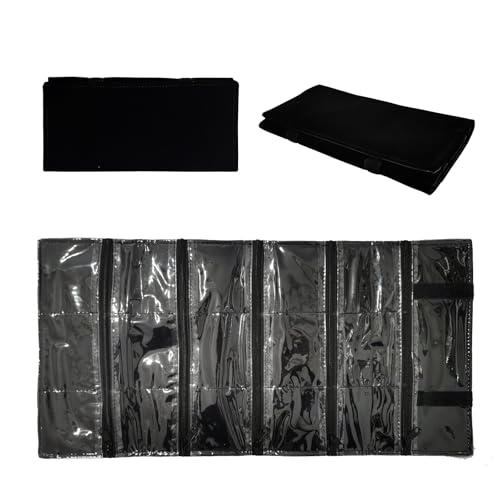 Travel Jewelry Roll Bag Portable Organizer Pouch With Grids&PVC Cover Storage Bags for Necklace