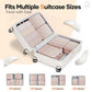 6/9/11 Set Compression Packing Cubes for Travel Essentials,Compressible Expandable Large Luggage Suitcase Organizer Bags for Clothing,Space Saver Bags with Over 1000 pcs of Mesh Holes(Beige) (6 Count)