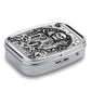 Metal 2 Compartment Pill Organizer Travel Friendly Portable Compact Pill Box Cute Pill Case to Hold Vitamins
