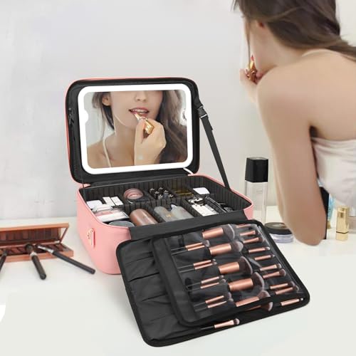 Makeup Bag with LED Mirror