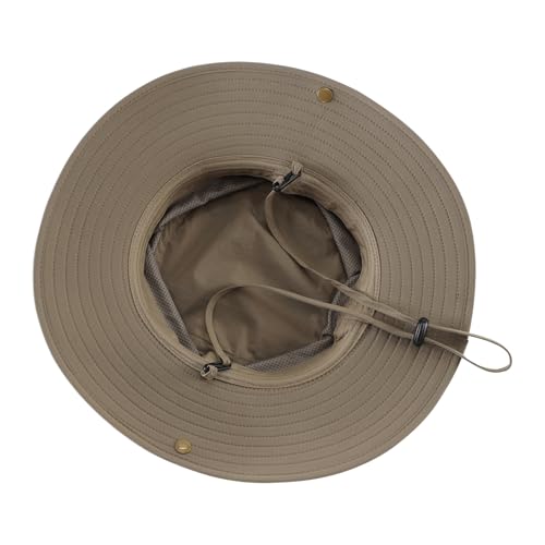 Mens Womens Nylon Cowboy Hat UPF 50+ Waterproof Fishing Bucket Hat Breathable Travel Summer Beach Hat Dark Khaki