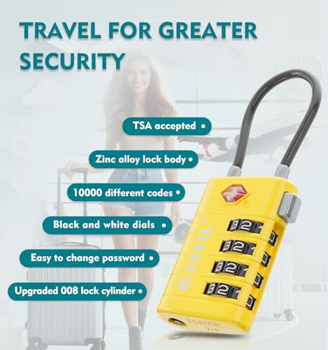 TSA Approved Luggage Locks with Search Alert Indicator (3 Count)