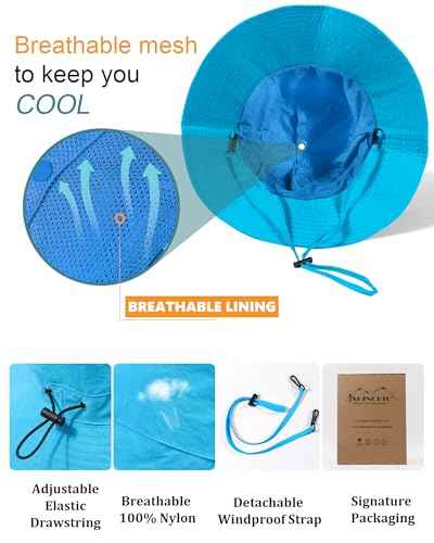 Water Resistant UPF 50+ Sun Bucket Hat Packable Brimmed for Women Men