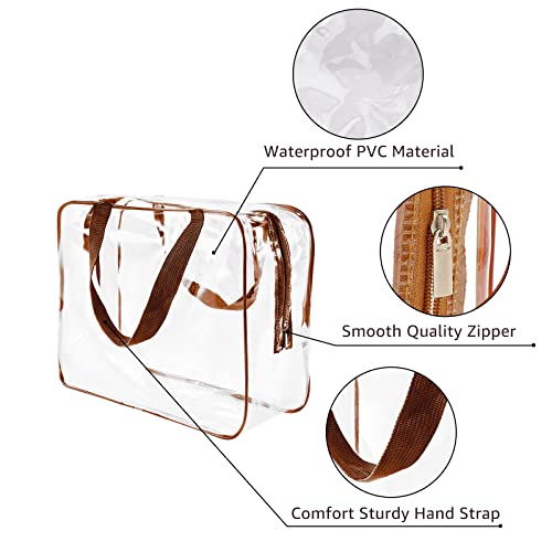 4Pcs Crystal Clear PVC Travel Toiletry Bag Kit for Women Men (4 Count)
